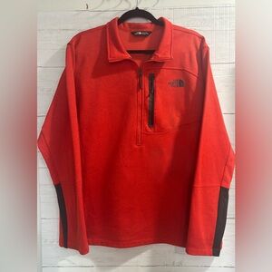The North Face Men’s Quarter Zip Pullover Orange Fleece Jacket XL Like New